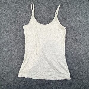 Gap Tank Top Womens Small Heather Gray Cozy Knit Scoop Neck Spaghetti Strap‎